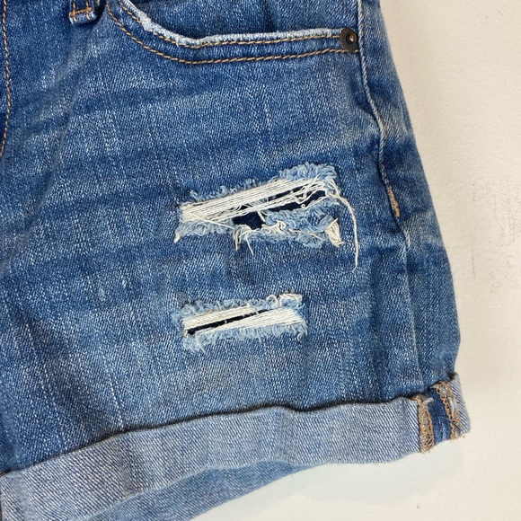 Aeropostale MIDI Jean Shorts women’s size 2 Distressed - Picture 2 of 8